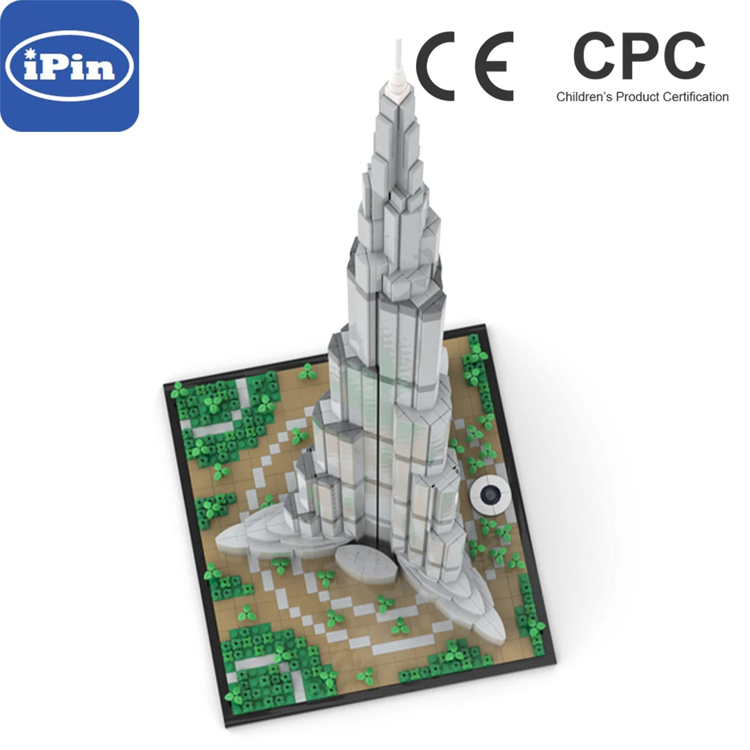 

MOC-131908 Burj Khalifa Tower Building Block 1:800 DIY Technology Assembly Electronic Drawing High TechToys Kids Christmas Gifts