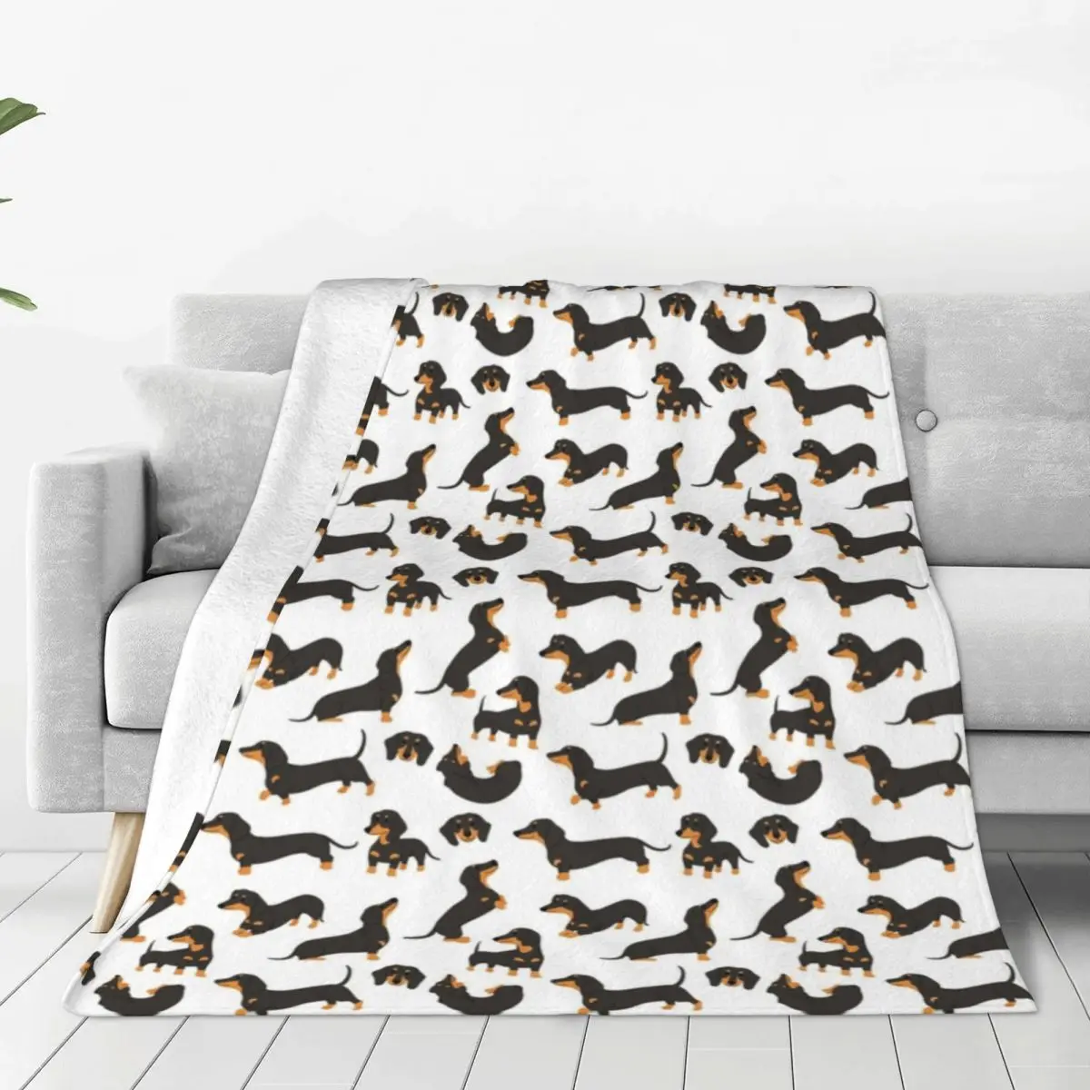 

Cute Dachshund Dogs Blanket Coral Fleece Plush Printed Dog Lover Portable Soft Throw Blanket for Home Car Bedding Throws