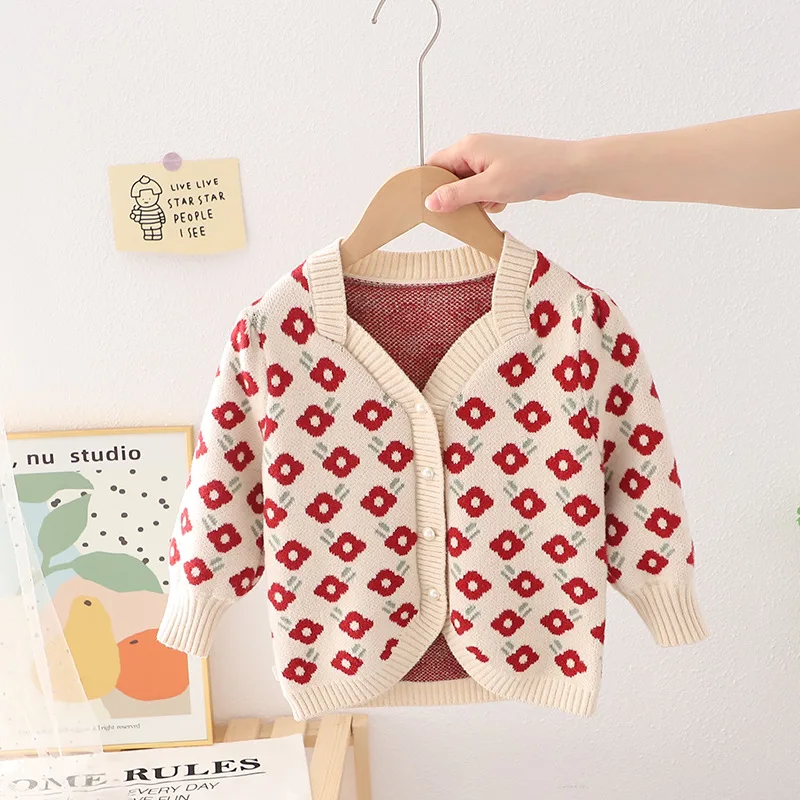 2022 Spring Autumn New Girls Knitted Cardigan Fashion Sweet Single Breasted Print Sweater Korean Style Children Tops
2022 Spring Autumn New Girls Knitted Cardigan Fashion Sweet Single Breasted Print Sweater Korean Style Children Tops