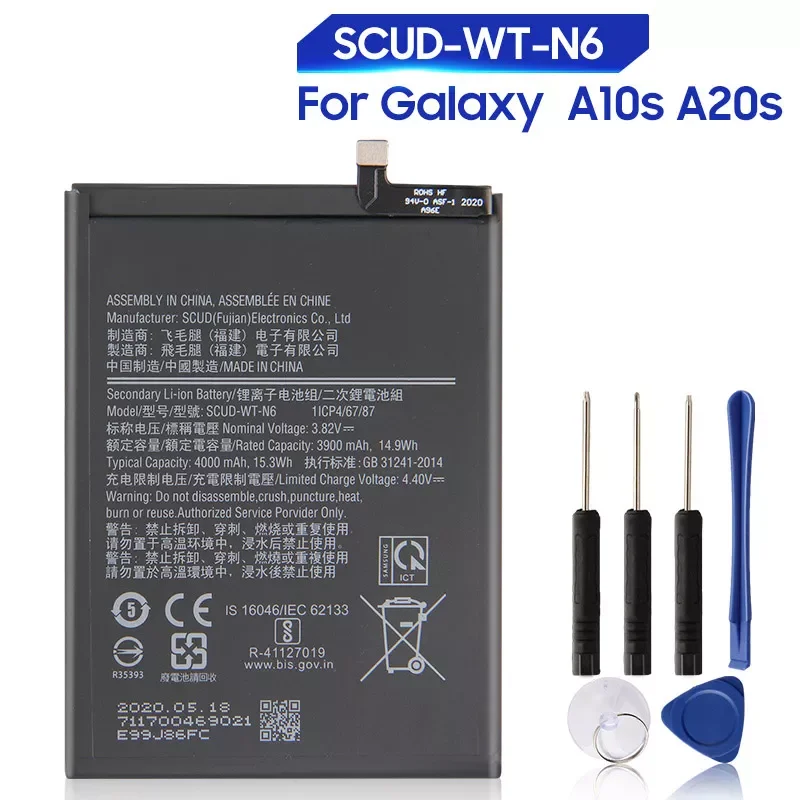 Replacement Samsung Battery For Galaxy A20s A10s Honor Holly 2 Plus SM-A2070 A21 SCUD-WT-N6 Rechargeable Battery 4000mAh
Replacement Samsung Battery For Galaxy A20s A10s Honor Holly 2 Plus SM-A2070 A21 SCUD-WT-N6 Rechargeable Battery 4000mAh