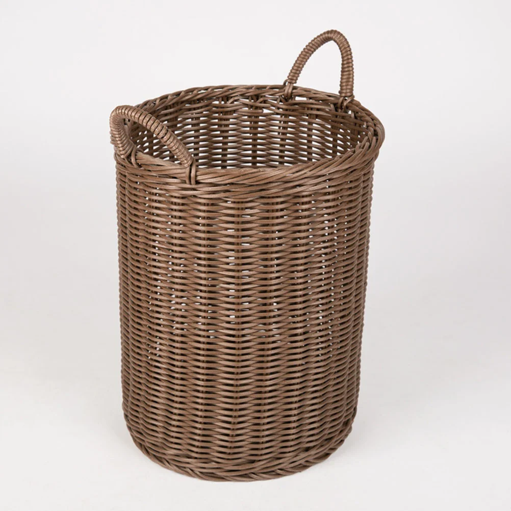 

Imitation Rattan Towel Basket Bathroom Guest Room Laundry Basket Umbrella Bucket Coffee
