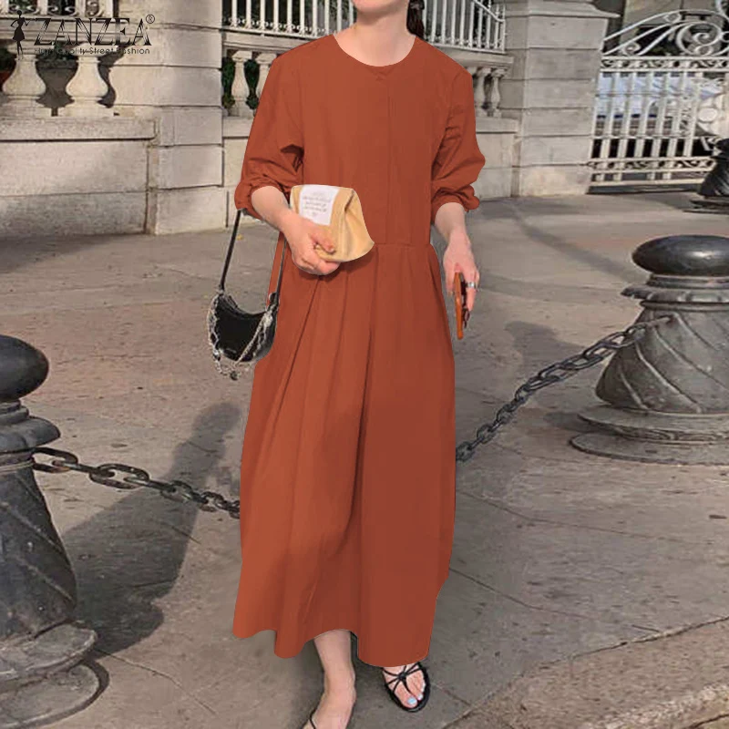 Fashion Long Sleeve Work Shirt Dress ZANZEA Spring Women Elegant V Neck Solid Mid-calf Sundress Casual Loose Vestidos Oversized
Fashion Long Sleeve Work Shirt Dress ZANZEA Spring Women Elegant V Neck Solid Mid-calf Sundress Casual Loose Vestidos Oversized