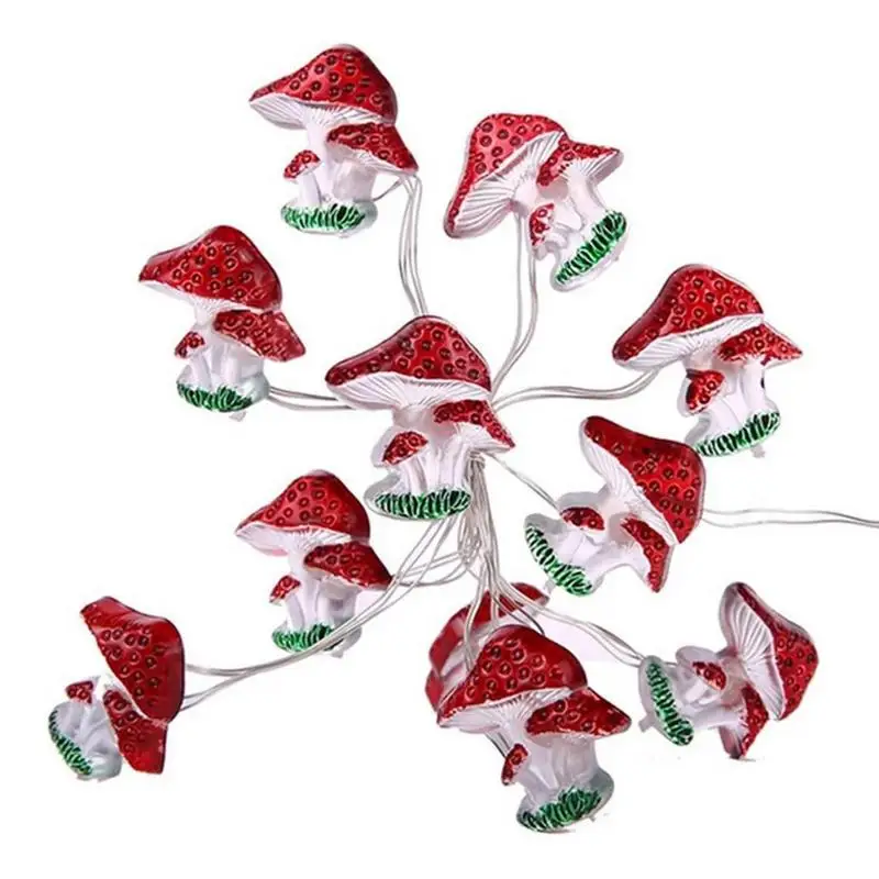 Декоративная гирлянда в виде грибов, фонари с защитой от атмосферных воздействий и питанием от батареек, с эластичным шнуром, необычное освещение для гостиной, детской площадки 
Декоративная гирлянда в виде грибов, фонари с защитой от атмосферных воздействий и питанием от батареек, с эластичным шнуром, необычное освещение для гостиной, детской площадки