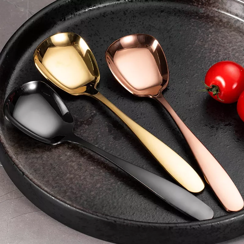 2022 Steel Coffee Square Head Spoon Long Handle Tea Spoons Hot Drinking Flatware Thickened Dessert Spoons
2022 Steel Coffee Square Head Spoon Long Handle Tea Spoons Hot Drinking Flatware Thickened Dessert Spoons