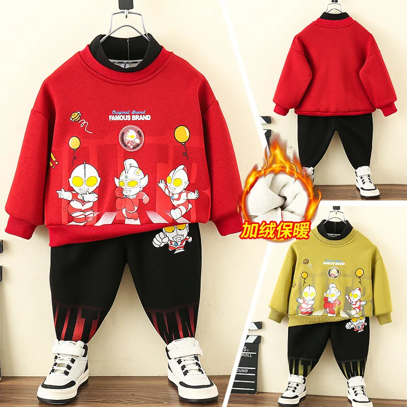 Комплект одежды для маленьких мальчиков, зимние детские теплые костюмы, детский утепленный флисовый свитшот и штаны для мальчиков, спортивные костюмы из 2 предметов для малышей 
Комплект одежды для маленьких мальчиков, зимние детские теплые костюмы, детский утепленный флисовый свитшот и штаны для мальчиков, спортивные костюмы из 2 предметов для малышей