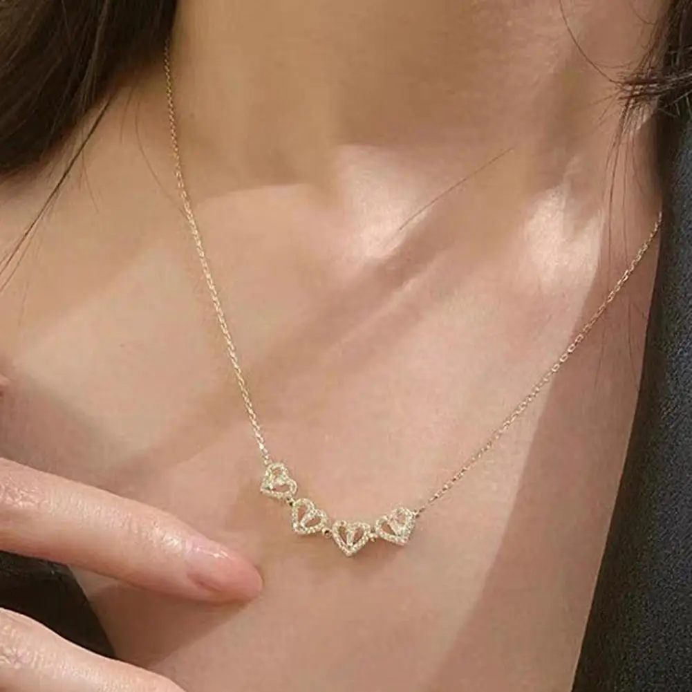 Elegant Women Necklace Heart-shaped Neck Ornament Women Love Heart Pendant Choker Chain Necklace Jewelry Necklace for Banquet
Elegant Women Necklace Heart-shaped Neck Ornament Women Love Heart Pendant Choker Chain Necklace Jewelry Necklace for Banquet