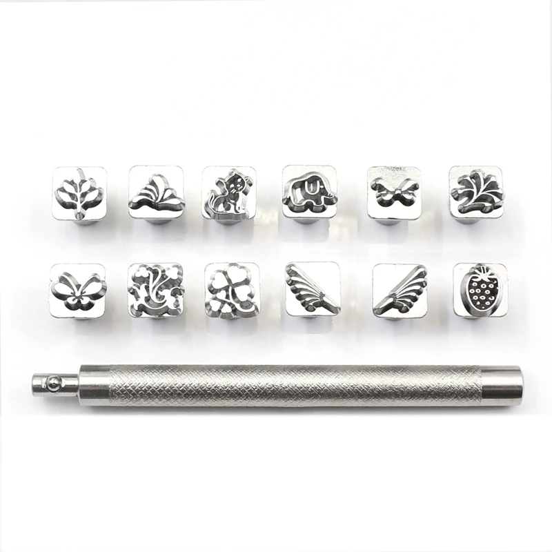 12Pcs Leather Stamping Tool Set Animals Plants Pattern Leather Craft Tools Stamping Punch Tool DIY Leather Craft Carving
12Pcs Leather Stamping Tool Set Animals Plants Pattern Leather Craft Tools Stamping Punch Tool DIY Leather Craft Carving
