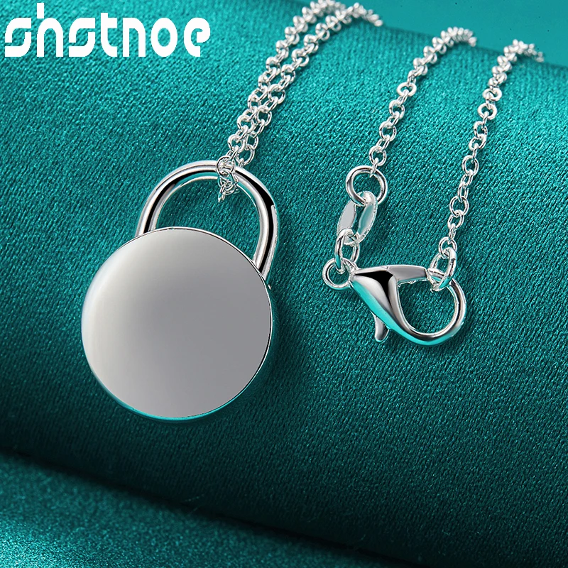 SHSTONE 40-75cm 925 Sterling Silver Chain Solid Round Lock Pendant Necklace For Women Man Birthday Party Original Charm Jewelry 
SHSTONE 40-75cm 925 Sterling Silver Chain Solid Round Lock Pendant Necklace For Women Man Birthday Party Original Charm Jewelry