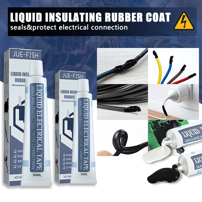 Liquid Insulating Tape Repair Rubber Waterproof Electrical Wire Coat Fix Line Glue Wide Range Liquid Insulation Paste 30/50ml
Liquid Insulating Tape Repair Rubber Waterproof Electrical Wire Coat Fix Line Glue Wide Range Liquid Insulation Paste 30/50ml