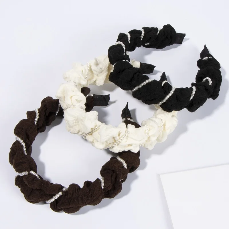 Новая тканевая плиссированная широкополая повязка на голову с жемчужинами для женщин Модный нескользящий головной убор для мытья лица и пр...
Новая тканевая плиссированная широкополая повязка на голову с жемчужинами для женщин Модный нескользящий головной убор для мытья лица и пр...