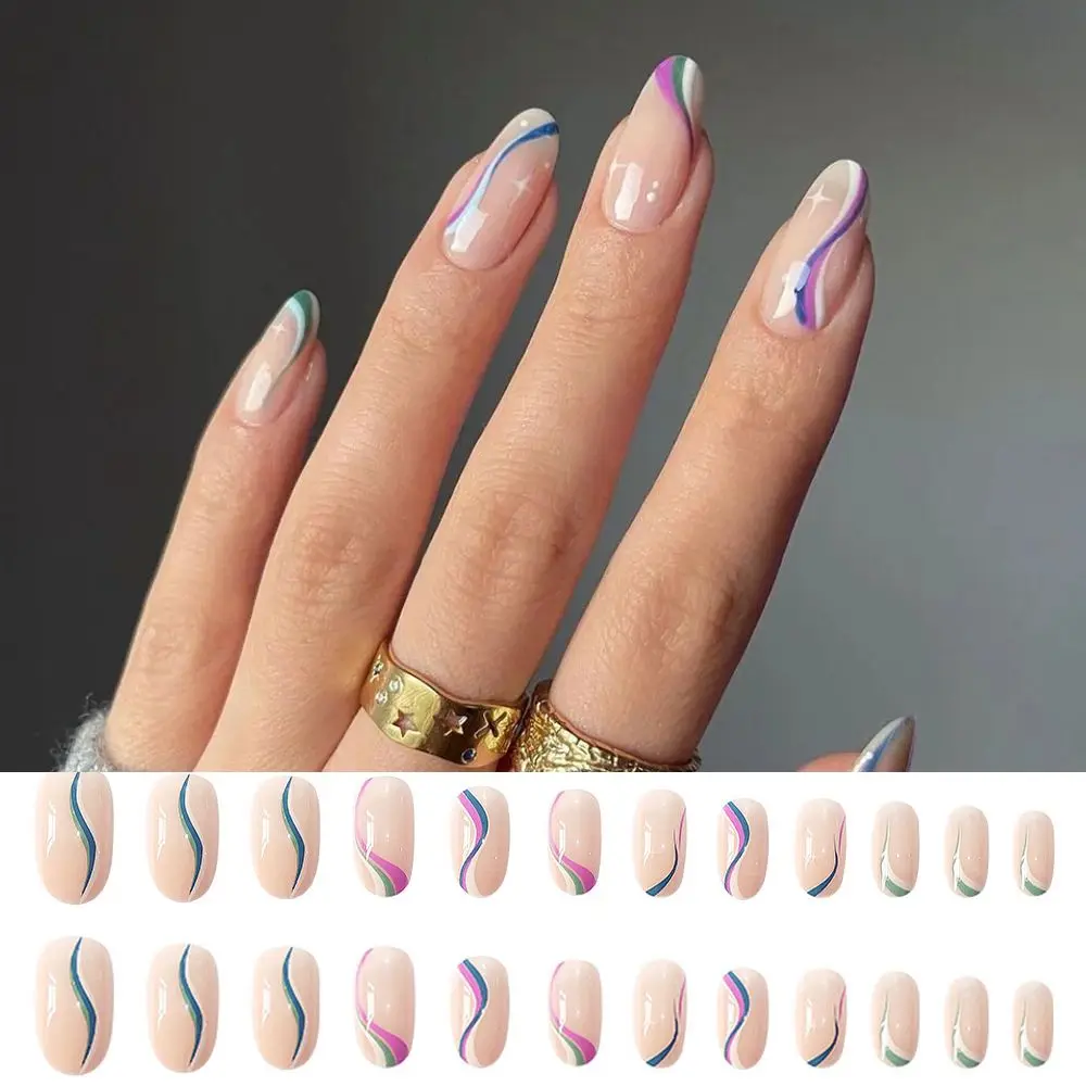 24pcs/Box Detachable Almond False Nails Wearable Glitter Fake Nails Full Cover Nail Tips Press On Nails
24pcs/Box Detachable Almond False Nails Wearable Glitter Fake Nails Full Cover Nail Tips Press On Nails
