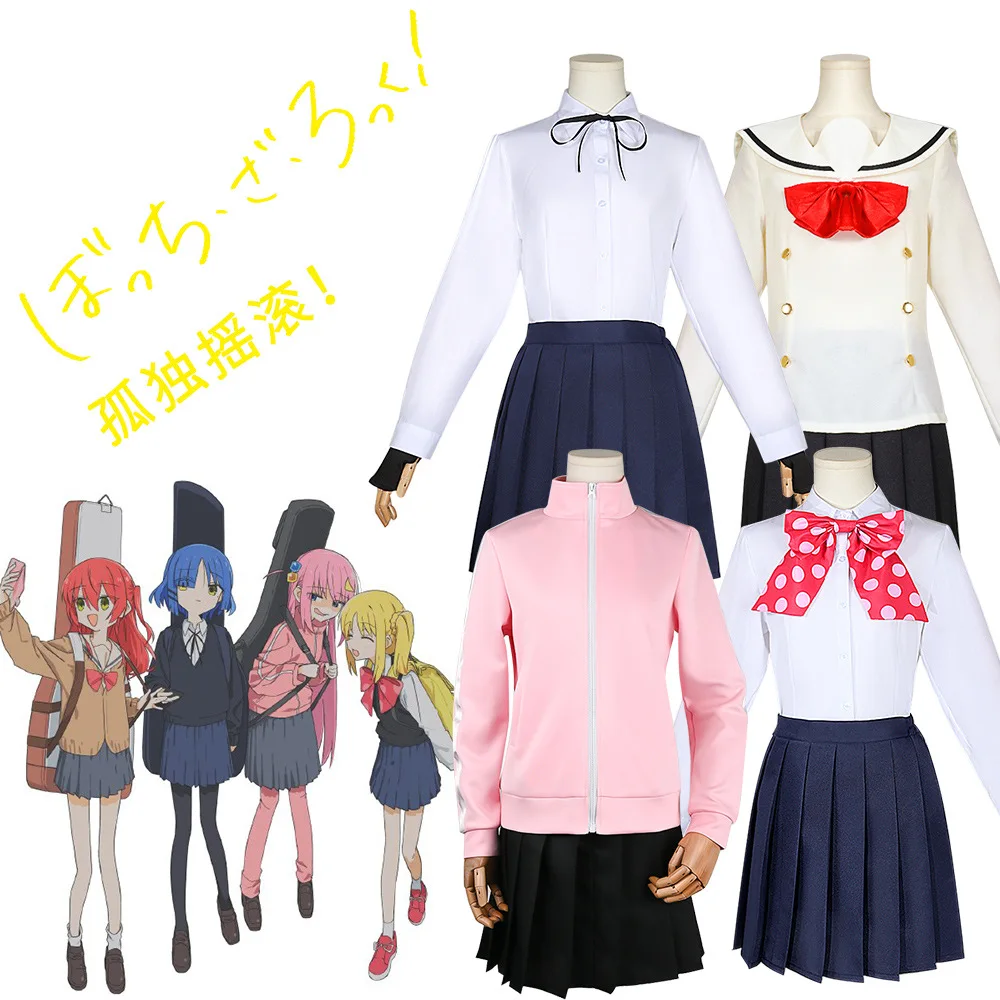 

BOCCHI THE ROCK! Hitori Gotoh Ijichi Nijika Yamada Ryo Kita Ikuyo Cosplay Costume JK Uniform Set Woman Jacket Pleated Skirt