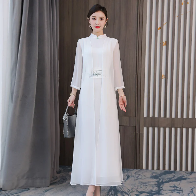 White Fairy Hanfu Dress Women Vintage Temperament Chinese Traditional Long Qipao Eleganti Slim Zen China Costume Chiffon Dresses
White Fairy Hanfu Dress Women Vintage Temperament Chinese Traditional Long Qipao Eleganti Slim Zen China Costume Chiffon Dresses