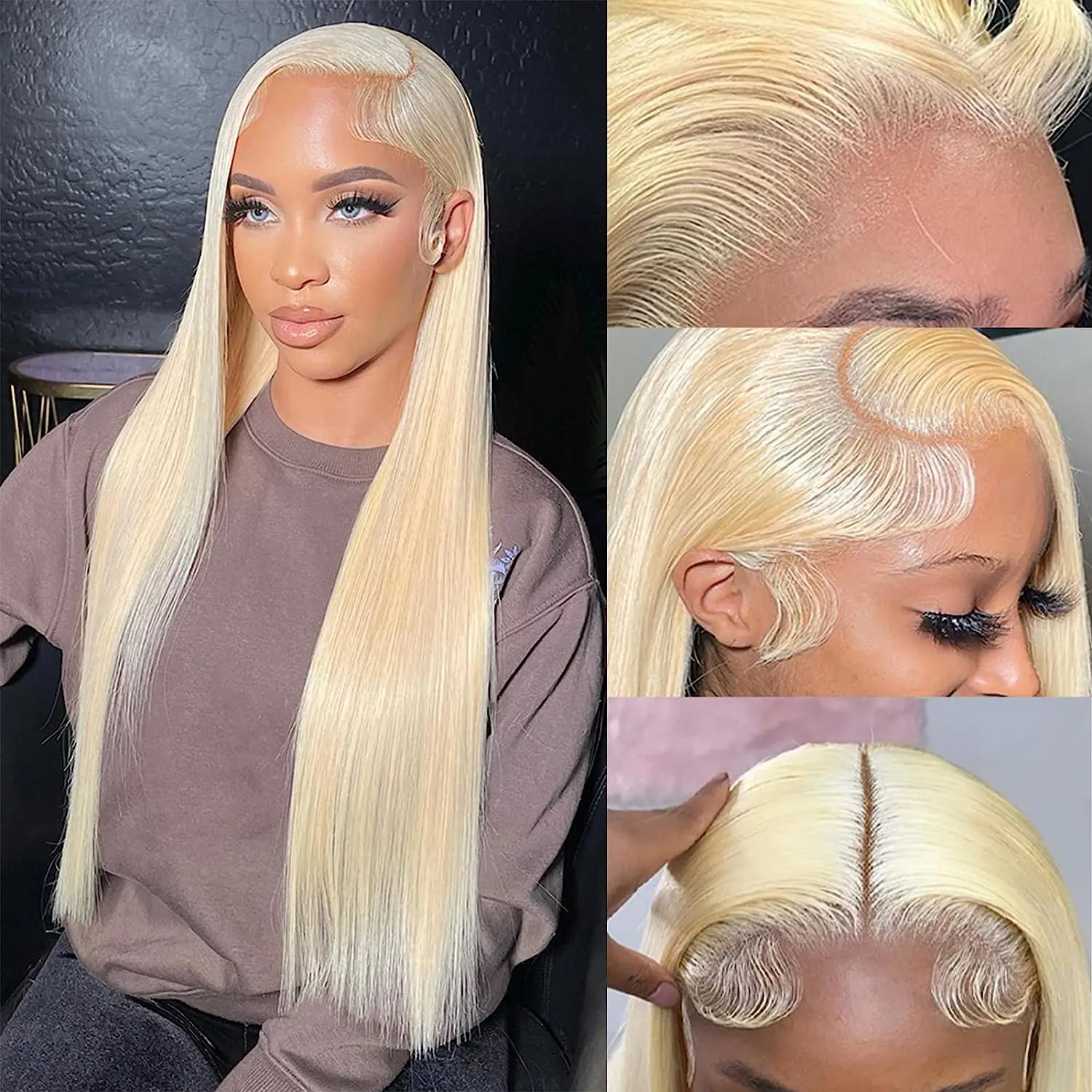 

Blonde Lace Front Wig Human Hair 13x6 180% Density 613 HD Lace Frontal Wig Pre Plucked 13x4 Straight Lace Front Wigs for Women