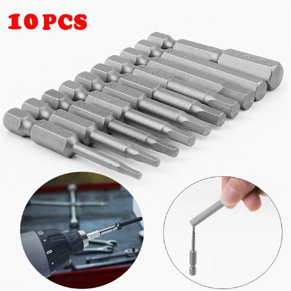 10PCS Magnetic Hexagon Screwdriver Bit S2 Steel 1/4 Inch Metric 50mm H1.5-12 HRC60 Degree Screwdriver Bits Kit 1.5mm-12mm
10PCS Magnetic Hexagon Screwdriver Bit S2 Steel 1/4 Inch Metric 50mm H1.5-12 HRC60 Degree Screwdriver Bits Kit 1.5mm-12mm