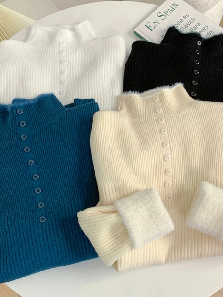 Furry Thick Warm Turtleneck Knitted Female Sweater Pullover with Fur 2023 Autumn Winter Designer Jumper Jersey Femzle Clothes
Furry Thick Warm Turtleneck Knitted Female Sweater Pullover with Fur 2023 Autumn Winter Designer Jumper Jersey Femzle Clothes