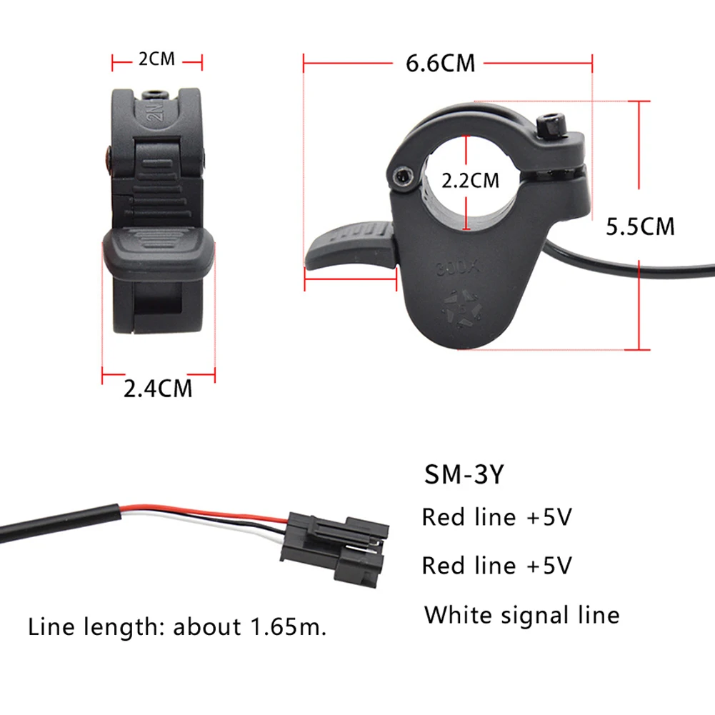 Scooter 3 Wire Thumb Throttle Finger Throttle Electric Bicycle Accelerator 300X Finger Shifter Scooter Left And Right Universal
Scooter 3 Wire Thumb Throttle Finger Throttle Electric Bicycle Accelerator 300X Finger Shifter Scooter Left And Right Universal