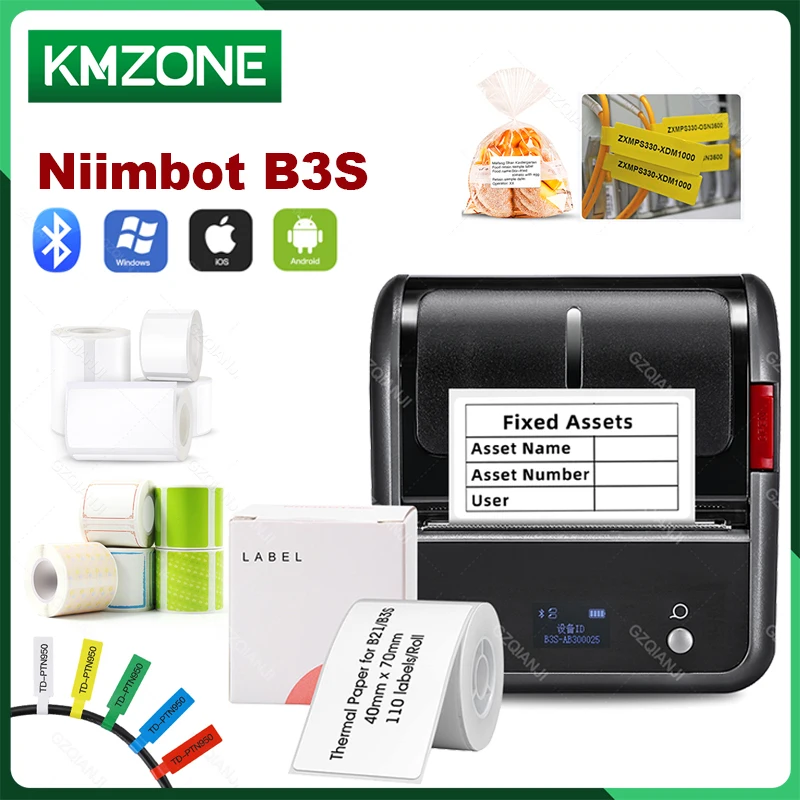 NIIMBOT B3S Label Maker Machine Upgrade 3Inch 70x40mm Bluetooth Thermal Paper Printer for Clothing Barcode Jewelry Commercial
NIIMBOT B3S Label Maker Machine Upgrade 3Inch 70x40mm Bluetooth Thermal Paper Printer for Clothing Barcode Jewelry Commercial