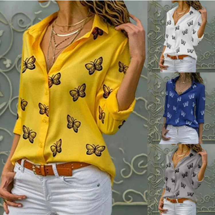 NEW Fashion Women's Casual Blouse Long Sleeve V Neck Top Butterfly Print Loose Collar Shirt Lapel Shirt Plus Size
NEW Fashion Women's Casual Blouse Long Sleeve V Neck Top Butterfly Print Loose Collar Shirt Lapel Shirt Plus Size