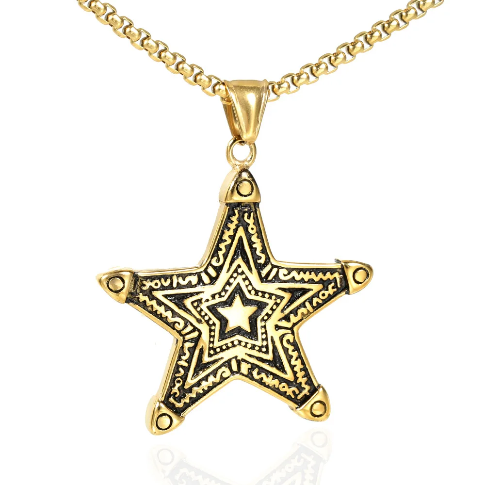 

New Desigs Stainless Steel Classic Star Of David Men's Pendant Six-pointed Star Religious Fashion Symbol Jewely