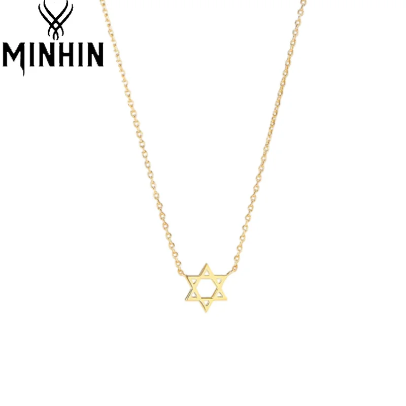 MINHIN Hexagonal Star Chain Necklaces for Women Gold Color Stainless Steel Geometric Flexible Necklace Pendant Jewlery Choker
MINHIN Hexagonal Star Chain Necklaces for Women Gold Color Stainless Steel Geometric Flexible Necklace Pendant Jewlery Choker