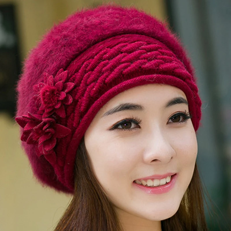 

2022 Новое поступление элегантные женские вязаные шапки шапка из кроличьего меха осень-зима женские модные шапочки Берет шапка для мам