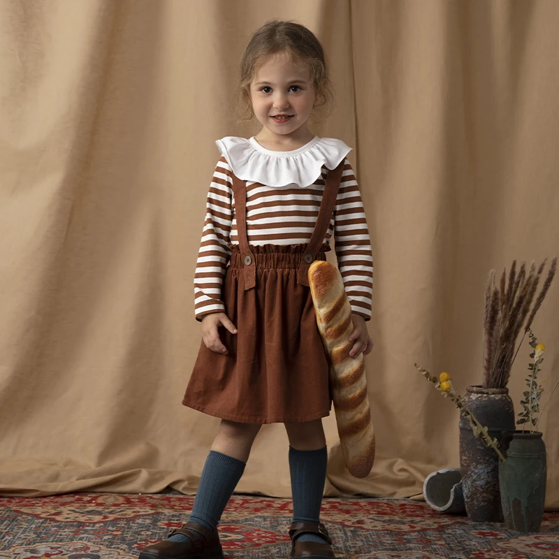 Hibobi 2pcs Set Dress Toddler Girl Stripe Ruffle Long Sleeve Top & Suspender Skirt Toddler Cute Baby Clothing Princess Dress
Hibobi 2pcs Set Dress Toddler Girl Stripe Ruffle Long Sleeve Top & Suspender Skirt Toddler Cute Baby Clothing Princess Dress