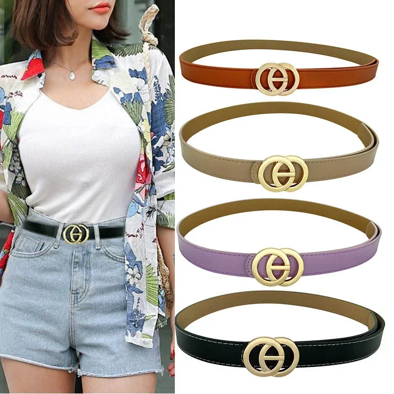 Luxury Brand Pu Belt For Women Double Round Metal Buckle Waist Strap Designer Female Jeans Dress Trouser Decorative Waistband
Luxury Brand Pu Belt For Women Double Round Metal Buckle Waist Strap Designer Female Jeans Dress Trouser Decorative Waistband