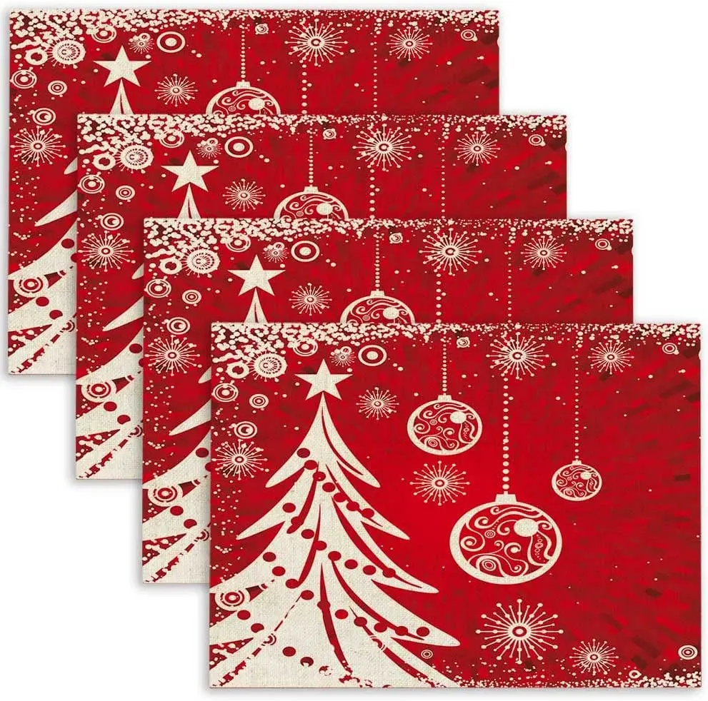 Christmas Placemats Set of 4 Red Placemats for Dining Table Dinner White New Year Winter Holiday Christmas Tree Place Mat
Christmas Placemats Set of 4 Red Placemats for Dining Table Dinner White New Year Winter Holiday Christmas Tree Place Mat