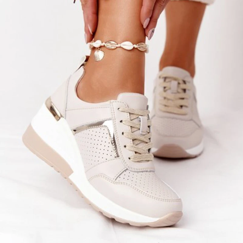 New Women Sneakers Lace-Up Wedge Sports Shoes Women's Vulcanized Shoes Casual Platform Ladies Sneakers Comfy Females Shoes
New Women Sneakers Lace-Up Wedge Sports Shoes Women's Vulcanized Shoes Casual Platform Ladies Sneakers Comfy Females Shoes