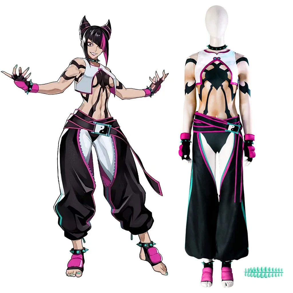 

Juri Han Cosplay Costume Fighter Game SF 6 Outfits Halloween Carnival Party Clothes Disguise Roleplay Women Fantasia Outfits