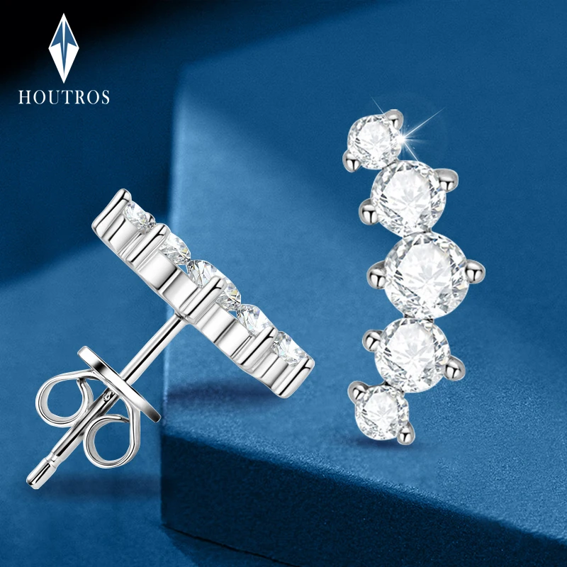 100% 925 Sterling Silver Earring 0.74CT Real Moissanite Studs Earrings For Women With GRA Party Birthday Fine Jewelry Gifts
100% 925 Sterling Silver Earring 0.74CT Real Moissanite Studs Earrings For Women With GRA Party Birthday Fine Jewelry Gifts