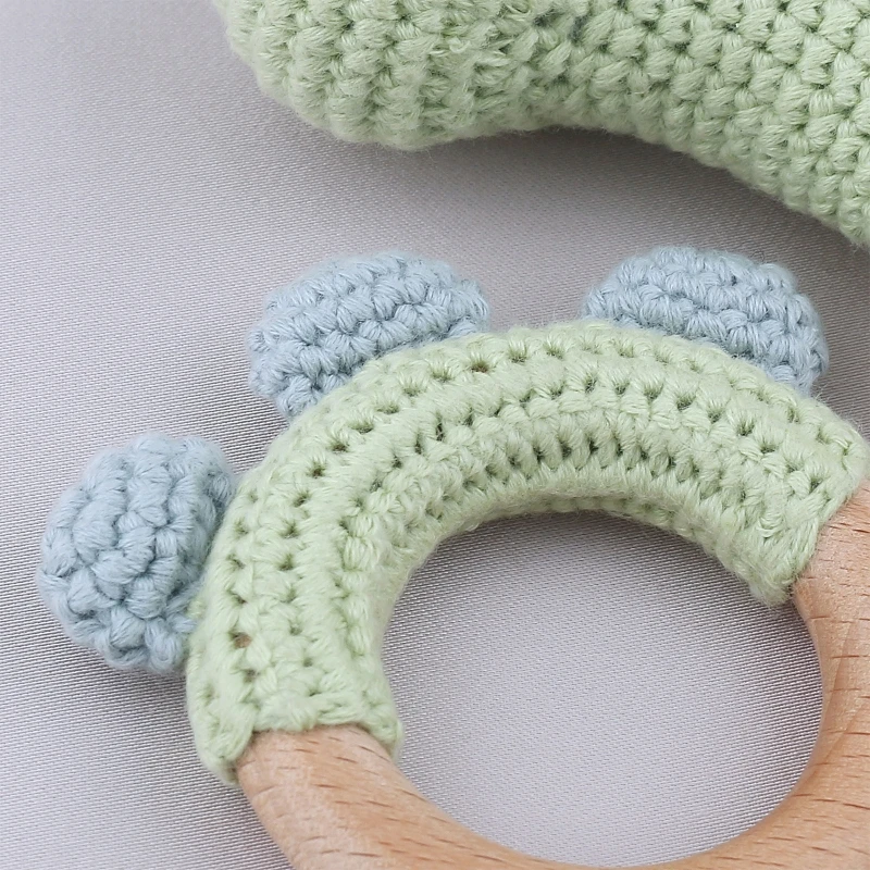 Baby Wooden Teether Ring DIY Crochet Dinosaur Rattle Infant Nursing Soother Molar Teething Toys for Newborn Shower Gifts
Baby Wooden Teether Ring DIY Crochet Dinosaur Rattle Infant Nursing Soother Molar Teething Toys for Newborn Shower Gifts