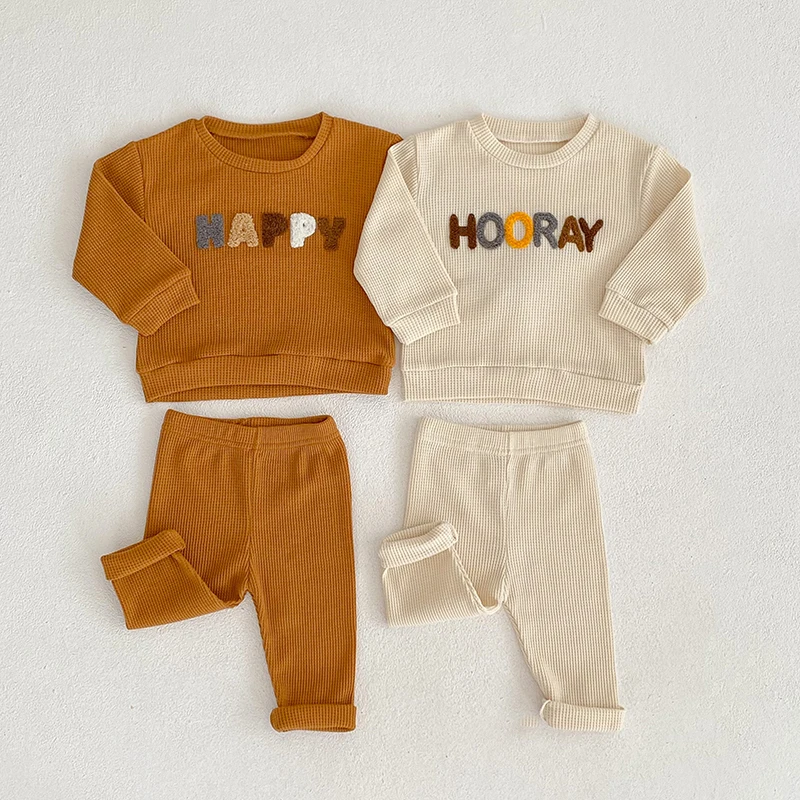 0-5Yrs Baby Boy Girl Clothes Set Waffle Kids Letter Set Newborn Infant Autumn Spring Outfits Rainbow Tops Pants Casual Clothing
0-5Yrs Baby Boy Girl Clothes Set Waffle Kids Letter Set Newborn Infant Autumn Spring Outfits Rainbow Tops Pants Casual Clothing