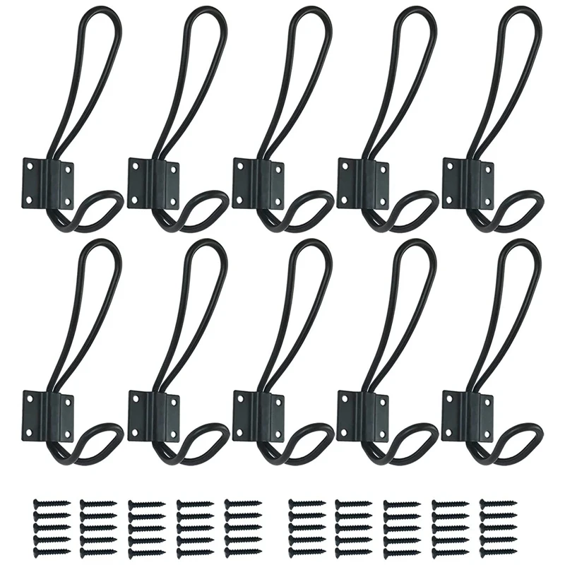 10 Pieces Of Country Entrance Hook Decoration Wall Hanging Black Double Hanging Farmhouse Hook With 40 Screws
10 Pieces Of Country Entrance Hook Decoration Wall Hanging Black Double Hanging Farmhouse Hook With 40 Screws