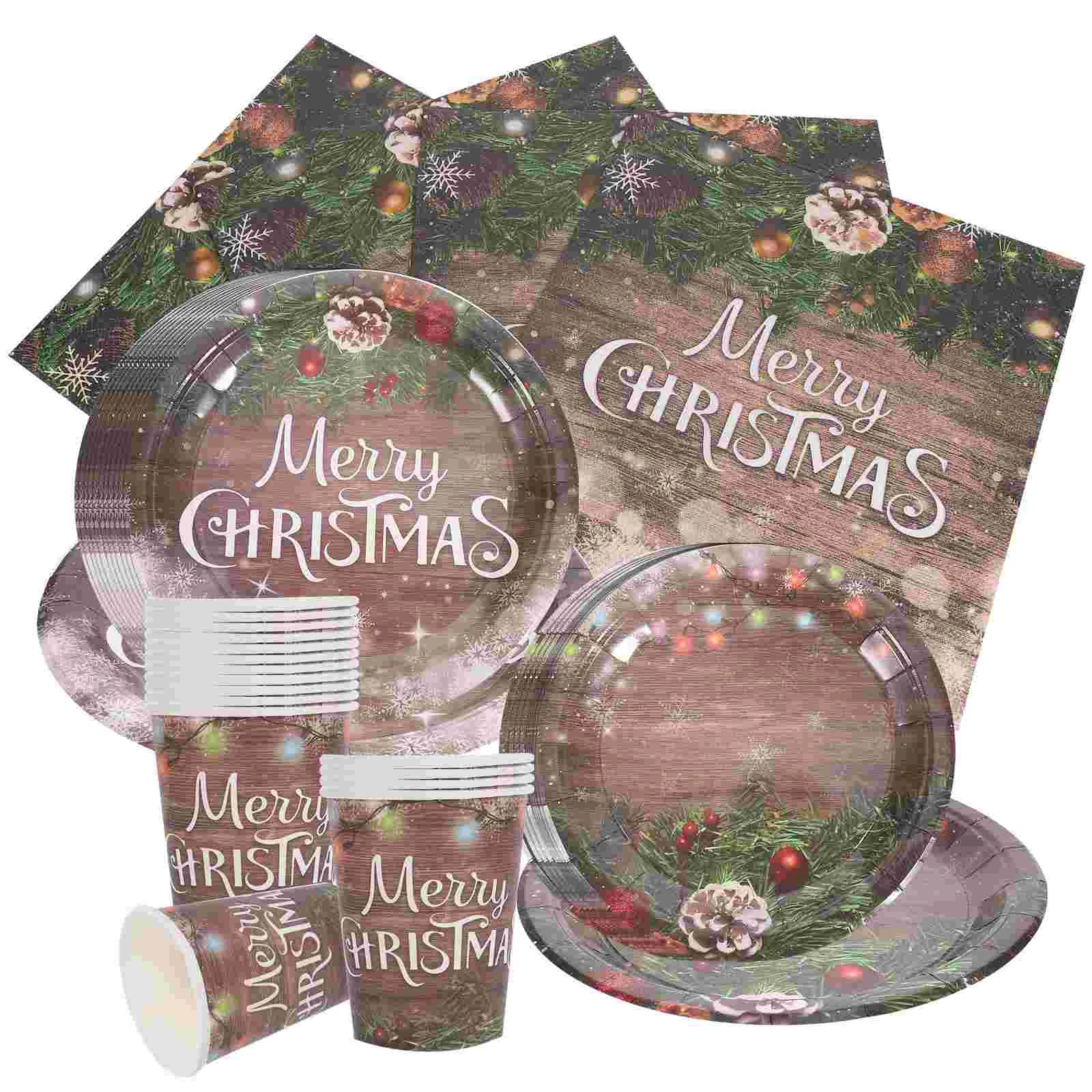 Disposable Paper Plates Cups Napkin Party Tableware Food Tray Christmas Party Dessert Plates Merry Christmas Party Supplies
Disposable Paper Plates Cups Napkin Party Tableware Food Tray Christmas Party Dessert Plates Merry Christmas Party Supplies