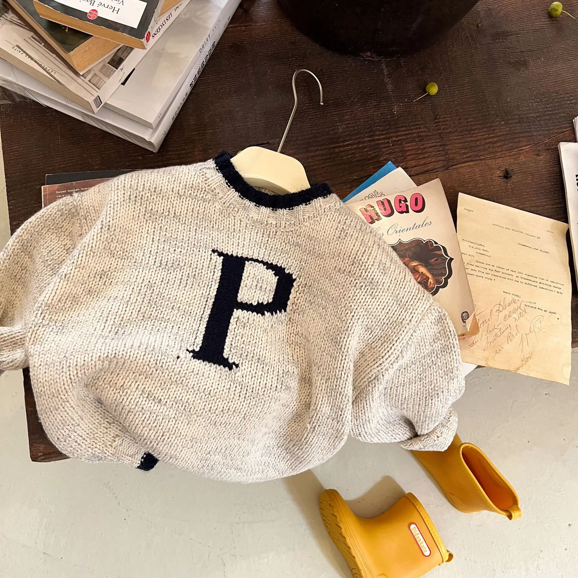 Детский свитер, узкий зимний свитер 2023 года с надписью 
Детский свитер, узкий зимний свитер 2023 года с надписью