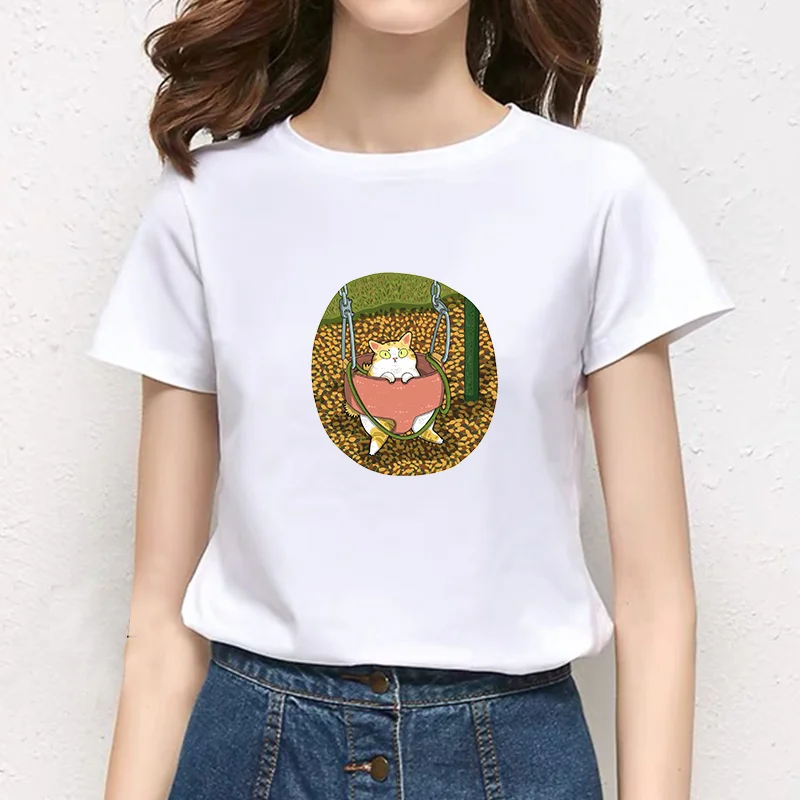 Fashion Elite Women T-Shirt Exquisite Quality Cartoon Lady Kitty Printed T-Shirts Harajuku Street Hot Selling Short Sleeves
Fashion Elite Women T-Shirt Exquisite Quality Cartoon Lady Kitty Printed T-Shirts Harajuku Street Hot Selling Short Sleeves