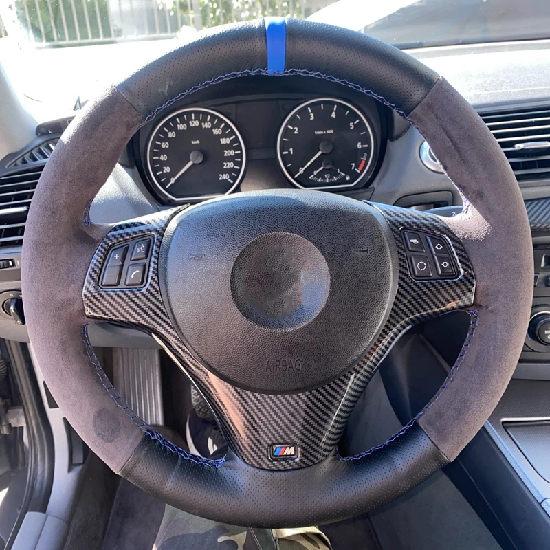 Anti-Slip Steering Wrap Suede Braid Car Steering Wheel Cover For BMW M Sport M3 E90 E91 E92 E93 E87 E81 E82 E88 Car Accessories 
Anti-Slip Steering Wrap Suede Braid Car Steering Wheel Cover For BMW M Sport M3 E90 E91 E92 E93 E87 E81 E82 E88 Car Accessories
