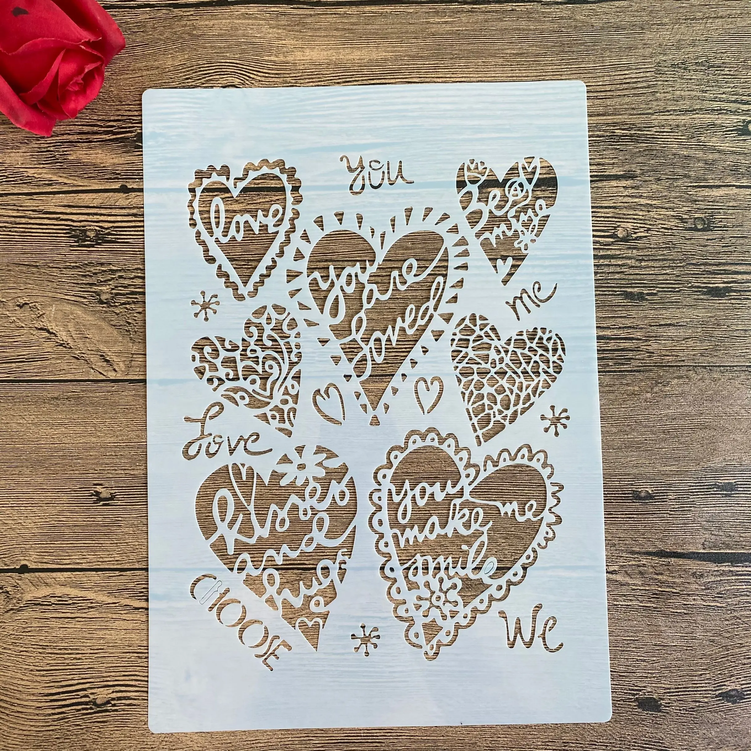 A4 29 *21cm DIY cake Stencils wall Painting Scrapbook Coloring Embossing Album Decorative Paper Card Template wall love
A4 29 *21cm DIY cake Stencils wall Painting Scrapbook Coloring Embossing Album Decorative Paper Card Template wall love