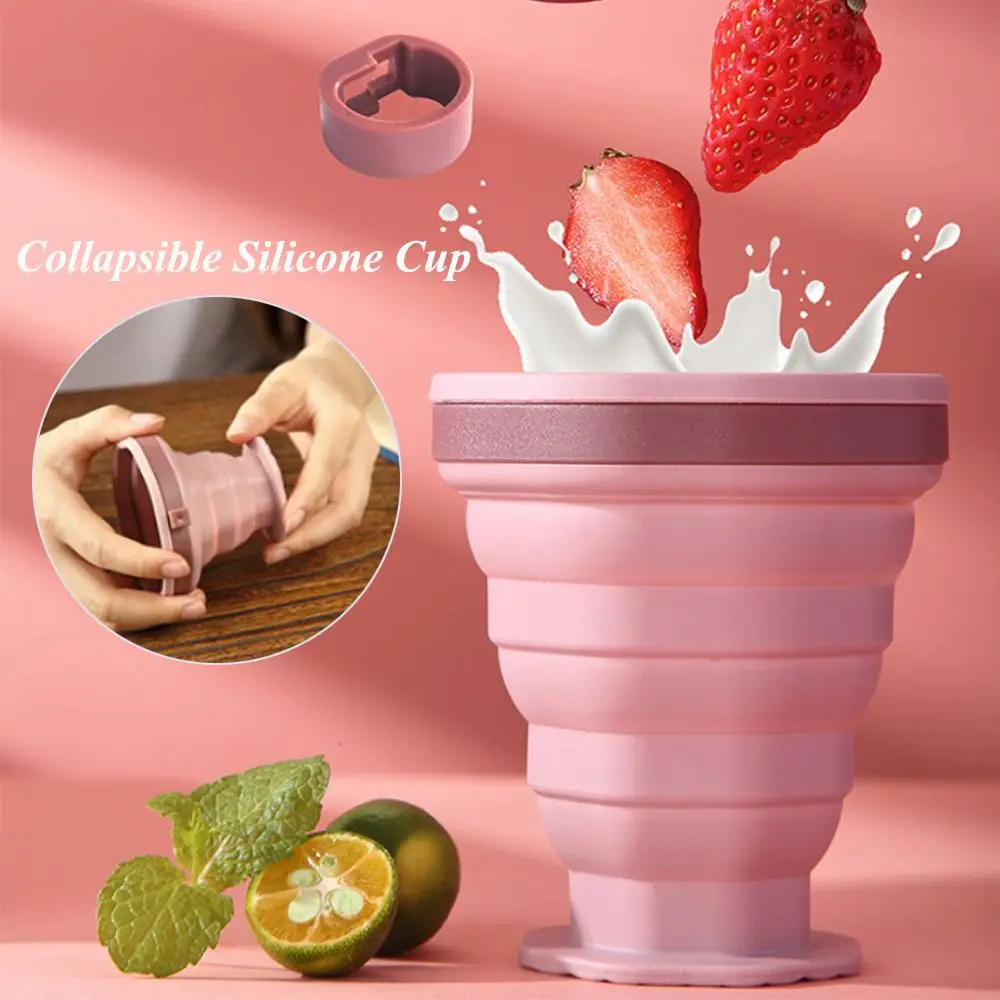 

220ml Silicone Telescopic Folding Cup Outdoor Travel Camping Portable Collapsible Tea Coffee Cups Drinking Mug