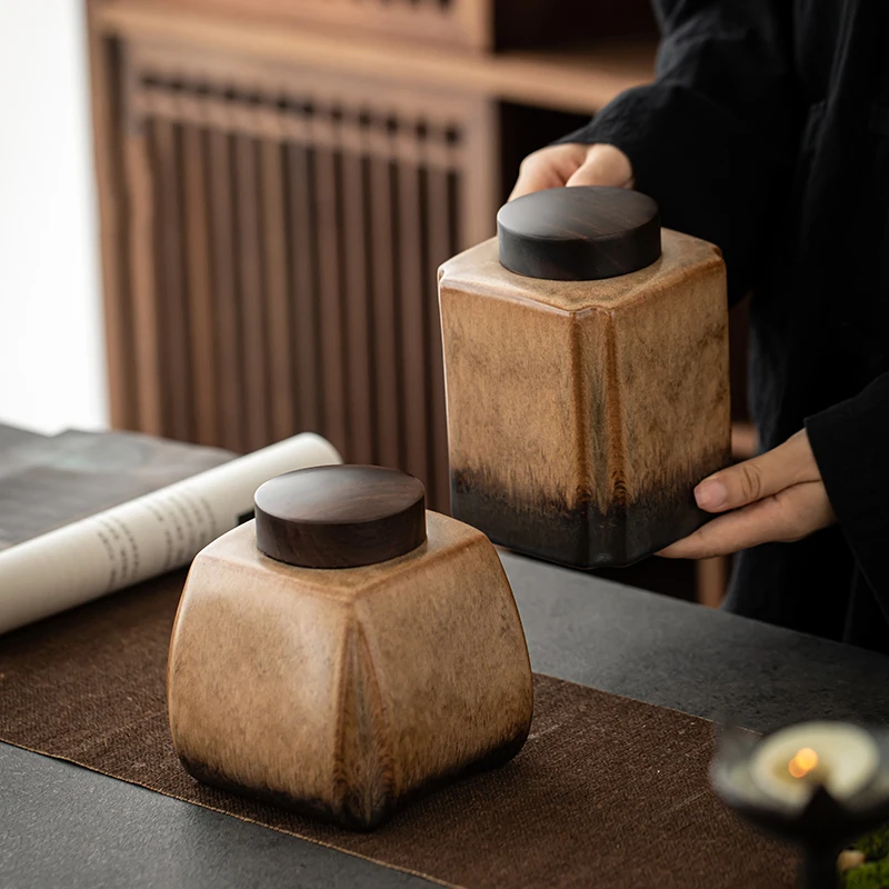 Kiln Change Tea Pot Ceramic Large Household Tea Storage Tank Sealed Tank Pu'er Tea Packaging Box Tea Storage Storage Tank
Kiln Change Tea Pot Ceramic Large Household Tea Storage Tank Sealed Tank Pu'er Tea Packaging Box Tea Storage Storage Tank