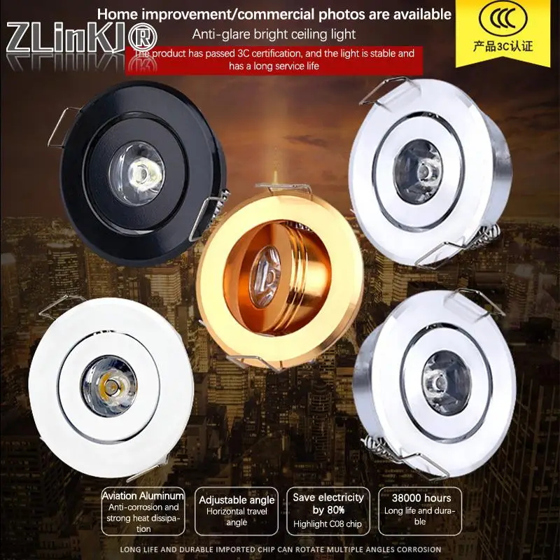 ZLinKJ Led Mini Down Light 3W 1W Dimmable Spot Light Recessed Lights Aluminum Ceiling Downlight For Wine Cabinet Wardrobe Home
ZLinKJ Led Mini Down Light 3W 1W Dimmable Spot Light Recessed Lights Aluminum Ceiling Downlight For Wine Cabinet Wardrobe Home