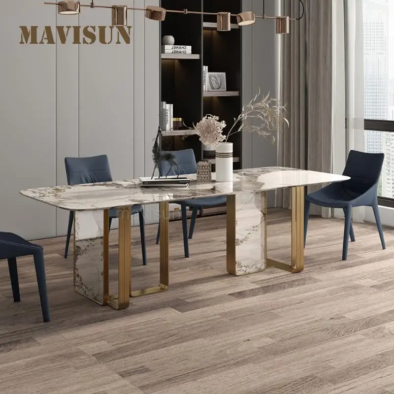 

Occasional New Creative Custom Marble Kitchen Table Minimalist Chairs Dining Table Modern Simple Table Basse Home Furniture FGM