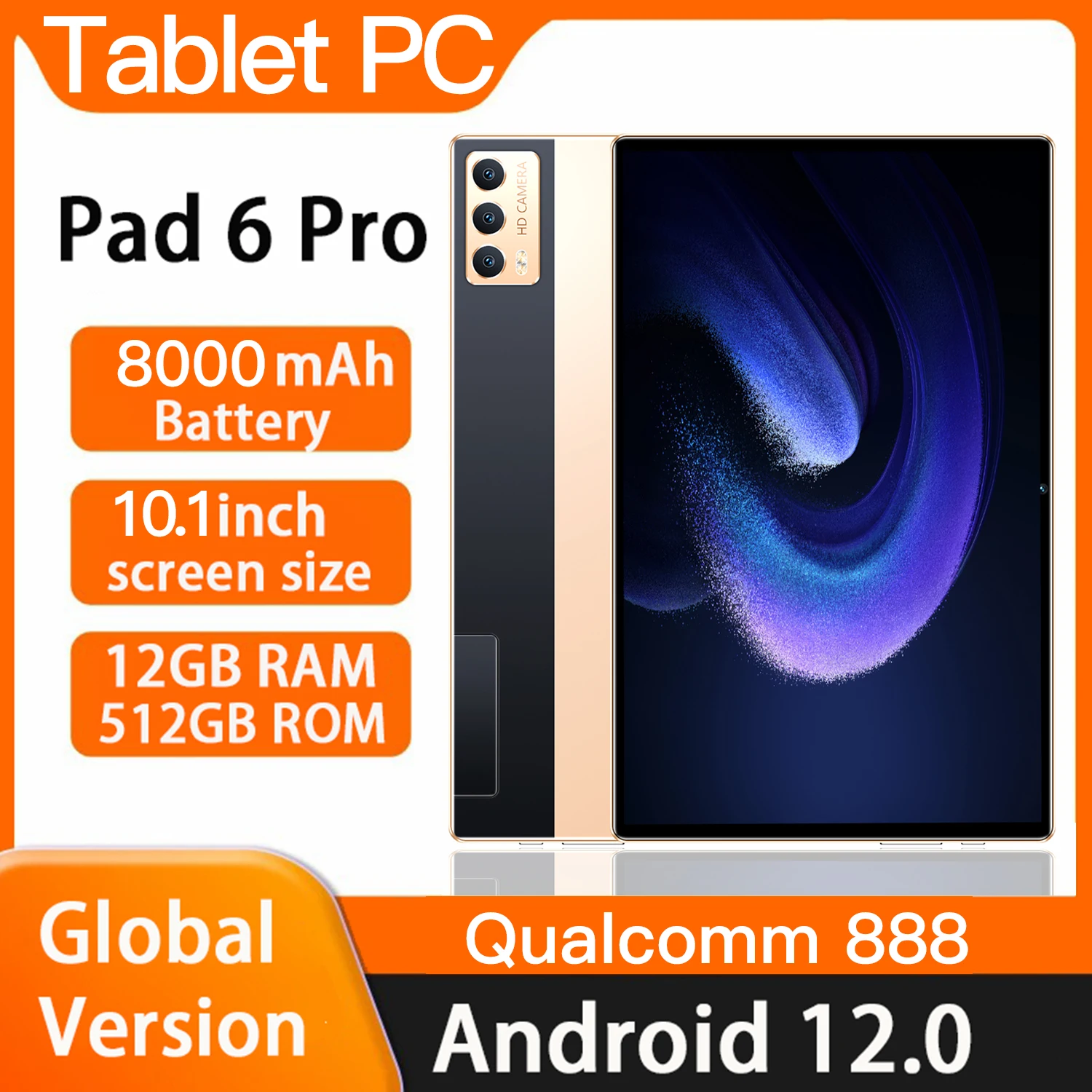 Global Version Tablet Pad 6 Pro 12GB+512GB 10.1 Inch LCD Screen Windows Tablet Android Tablet Pc 5G WiFi Tablet Qualcomm 888
Global Version Tablet Pad 6 Pro 12GB+512GB 10.1 Inch LCD Screen Windows Tablet Android Tablet Pc 5G WiFi Tablet Qualcomm 888
