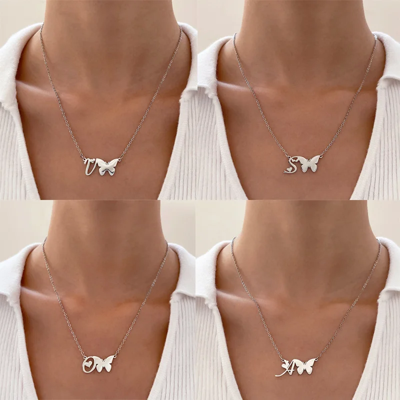 Romantic Buterffly Necklace Fashion Stainless Steel Butterflies Necklace Love Letter Pendants Collar Chain New Jewelry
Romantic Buterffly Necklace Fashion Stainless Steel Butterflies Necklace Love Letter Pendants Collar Chain New Jewelry