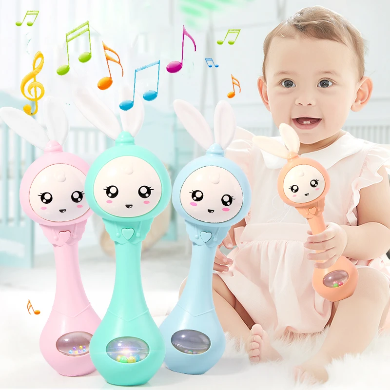 Baby Toys Music Flashing Rattle Toy Rabbit Teether Hand Bells Mobile Infant Stop Weep Tear Rattles Newborn Early Educational Toy
Baby Toys Music Flashing Rattle Toy Rabbit Teether Hand Bells Mobile Infant Stop Weep Tear Rattles Newborn Early Educational Toy