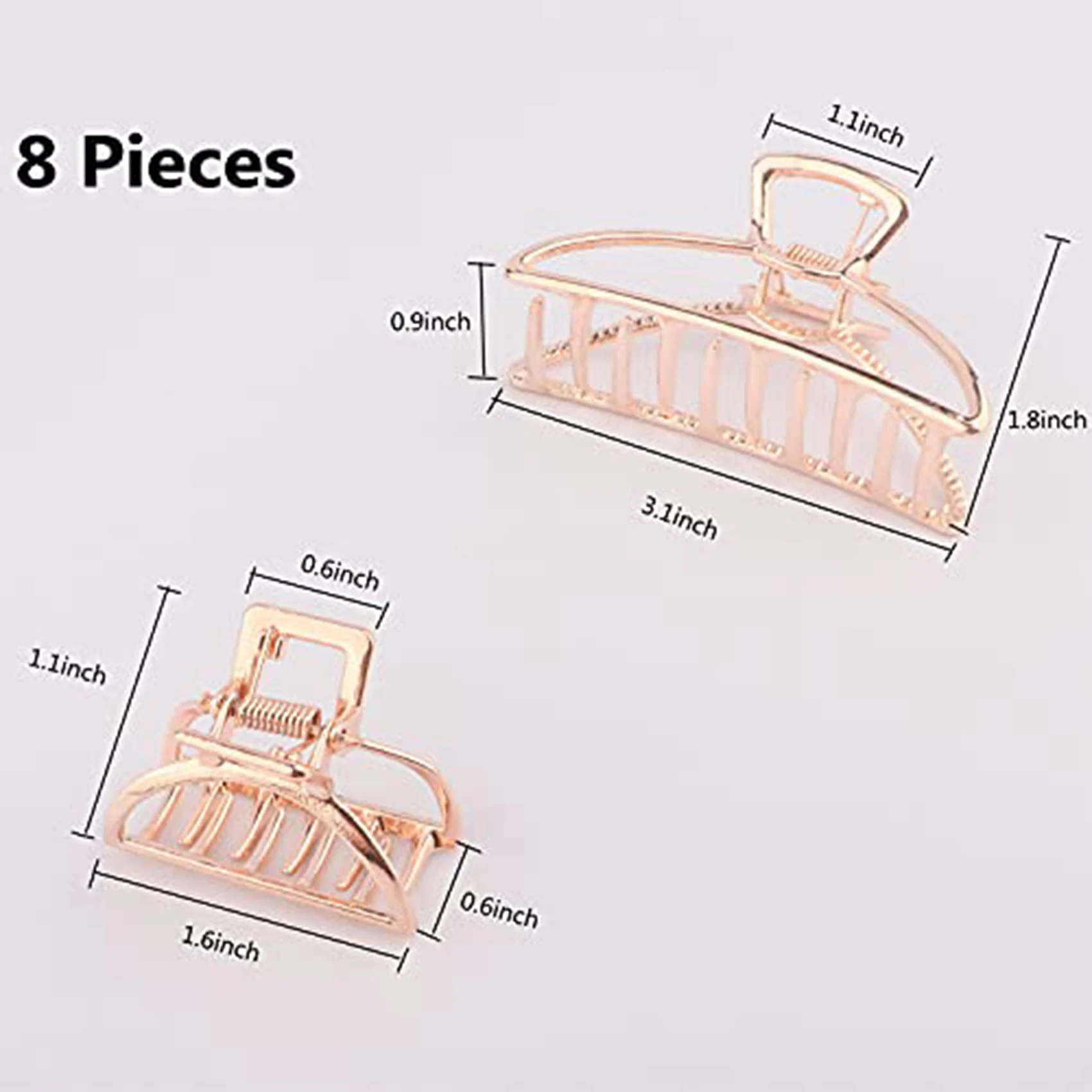 8 Pieces Metal Hair Accessories Claw Clips Set Large Barrette Jaw Clamp and Small Half Bun Hairpins for Women
8 Pieces Metal Hair Accessories Claw Clips Set Large Barrette Jaw Clamp and Small Half Bun Hairpins for Women