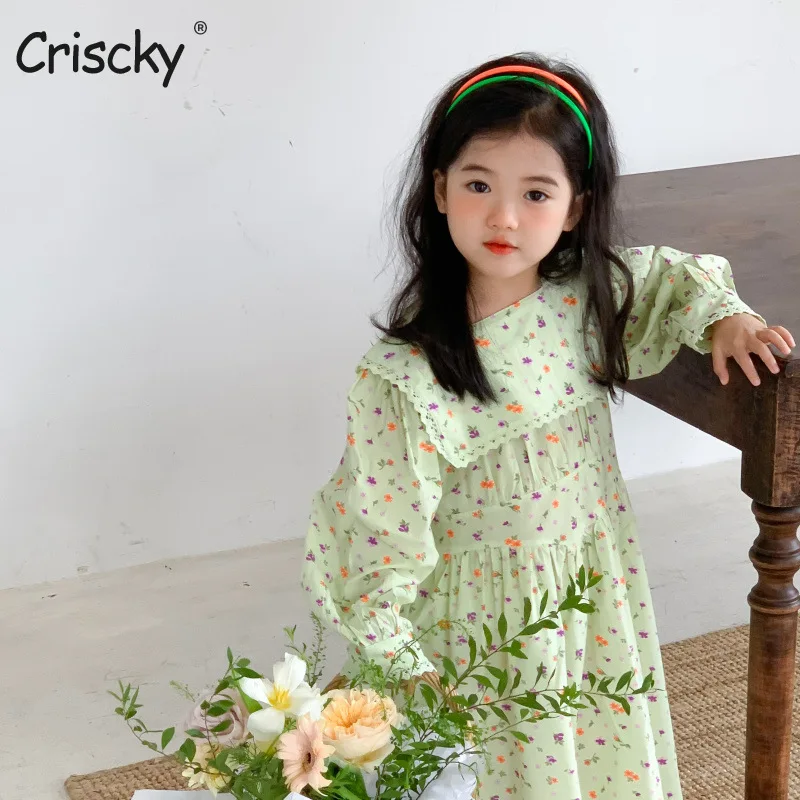 Criscky 2022 New Girls Midi Dress Kids Teenager Floral Print Spring Baby Soft Ruched Rufflles Green Printing Vestidos
Criscky 2022 New Girls Midi Dress Kids Teenager Floral Print Spring Baby Soft Ruched Rufflles Green Printing Vestidos
