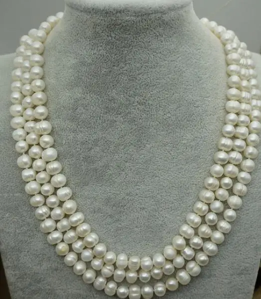 

Unique Design AA Pearl Necklace,40inches 8-9mm White Genuine Freshwater Pearl Jewelry,Love,Mothers Day,Charming Women Gift